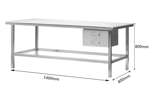 不锈钢带抽屉工作台